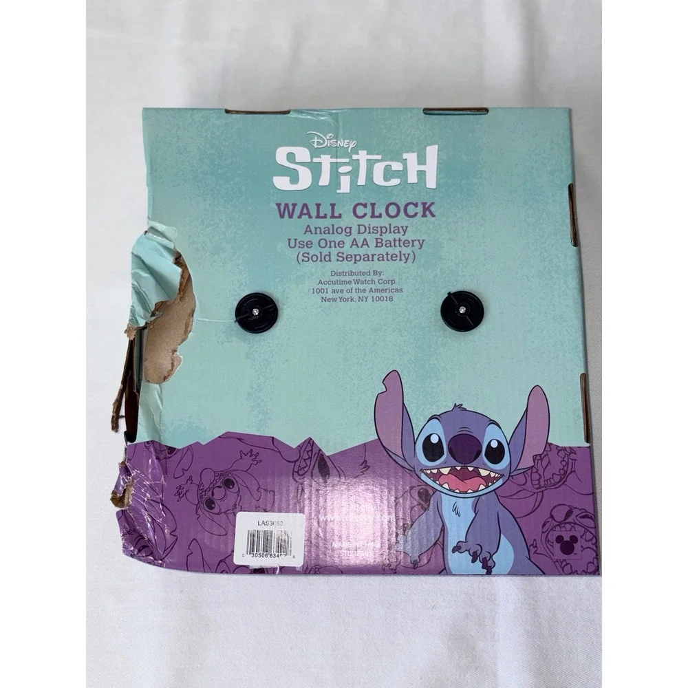 Disney‎ Lilo & Stitch Angel Pink Analog Wall Clock LAS3080 10 Inch New
